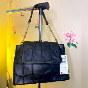Zara Geometry Leather Shoulder bag